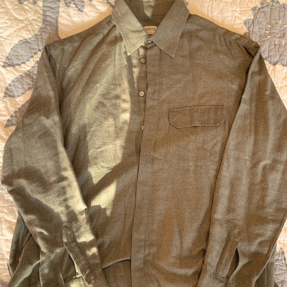 Brown Armani Collezione Button Down Shirt - Picture 1 of 7